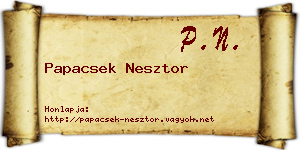 Papacsek Nesztor névjegykártya